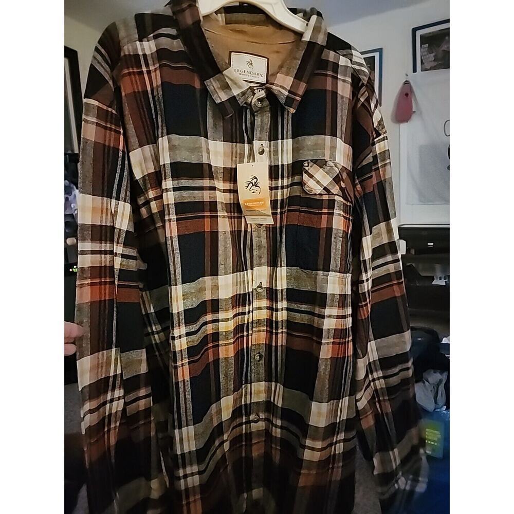 Legendary Whitetails Men's Plaid Button Down Shirt - Black, Brown, Tan